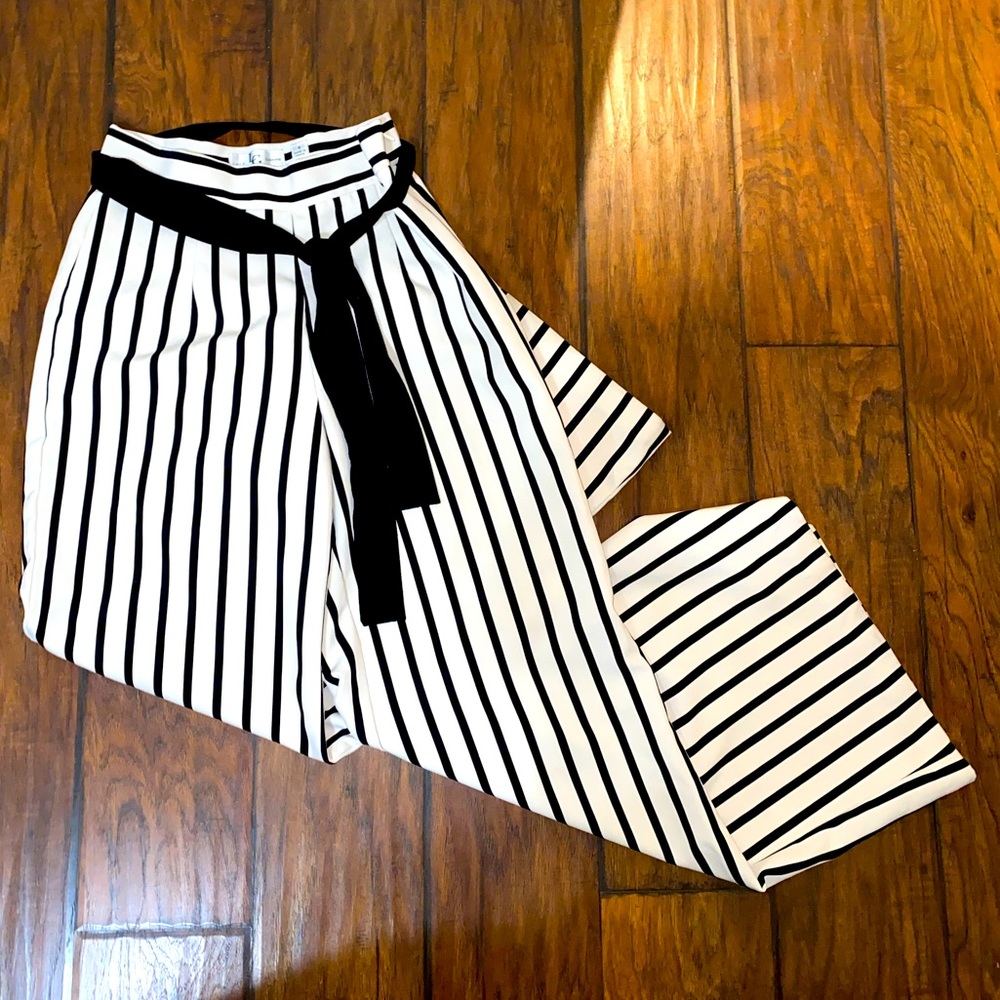 LENA GABRIELLE FLARE STRIPED PANTS